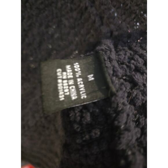 BCBGMAXAZRIA Chunky Knit Sweater M Womens 3/4 Sleeve Black Open Cottage Core - Picture 4 of 5